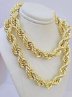 Real 10k Yellow Gold Rope Chain Necklace 12mm 20  - 30 Inch Mens 10kt Discount