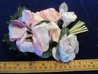 Vtg Millinery Flower Collection Pink Ecru Lavender Rose Sweet P Corsage 2  H5259