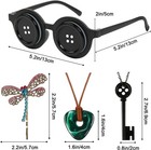 4pc Halloween Costume Accessories Set Button Eyes Glasses Dragonfly Hair Clip