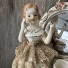 Vintage Ceramic Lipstick Holder Vanity Dresser Mirror Lady Japan