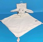 Modern Baby Snuggle Blankie White Bunny Rabbit Security Blanket Lovey Toy 14x14