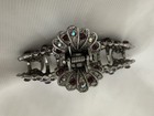 Silver Floral Hair Clip With Purple Rhinestone Accents Decorative For Women