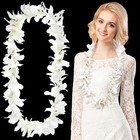 White Lei Hawaiian Luau Lei Graduation Lei Artificial Flower Garland Orchid