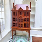 1 12 Mini Dollhouse Redwood Toy Set - Small Villa Display Cabinet Bookshelf