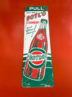 Vintage 1950 s  bolto Strawberry Soda  Metal Advertising Door Push Sign  10 x3  