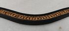 3 Row Golden Crystal Black Leather Horse Bridle Browband For Horses Full Size