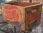 Vintage Pepsi Wooden Crate Double Cap Art Antique Soda Bottle Cola Very Nice 