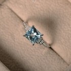 1 95ct Natural Aquamarine Diamond Wedding Bridal Ring 14k Real White Gold Size 7