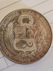 1869 Y b  1 Sol Peru South America Liberty  silver  900 Peruvian Coin 