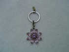 Authentic Coach Amethyst Color Crystal Flower Keychain  Guc