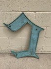 Beautiful Large Antique Letter C  - Building Marquee Sign Bronze Porcelain Front