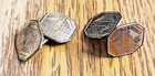 Antique Vintage Unique Design Gold Tone Double Sided Cuff Links Free Shipping
