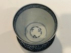 Antique Japanese Blue   White Porcelain Imari Soba Choko Cup   Underplate Set
