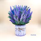 G01-pop Up Flower Bouquet Paper Craft Greeting Cards   Lavender   Mother  Birthd