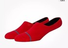 New Stance Icon No Show Bright Red Socks Mens Size L 9-12 Casual Lt Cushion Nwt