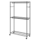 Heavy Duty Clothes Rack  Rolling Clothing Garment Rack With 3 Storage Tiers  2 R