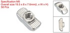50pcs 4040 Series M5 T Nuts T Slot Nut Hammer Head Fastener Nut Silver