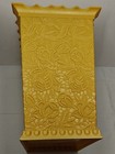 Vintage Max Klein Mustard Yellow Plastic Retro Wastebasket Embossed Floral Evc