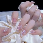 24pc Square Coffin False Nails Long Full Cover  Press On Artificial Nail Art