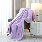 Waffle Sherpa Fleece Throw Blanket - Super Soft Fuzzy Warm - 60x80 In Lilac