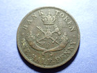 1854 Bank Of Upper Canada One Half-penny Token  Fine 