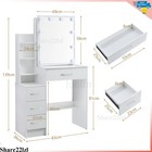 Vanity Makeup Table Dressing Desk W  Stool Set 10 Led Lighted Mirror For Bedroom