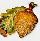 Est  e Lauder   Jay Strongwater  Glistening Acorn Solid Perfume Signed Artisan