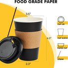 12oz Disposable Coffee Cups With Lids  100 Pack Coffee Sleeves   Stirring Sticks