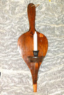 Vtg 22  Bellows Candle Holder Wood copper Fireplace Wall Hanging Decorative Home