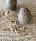 3 Vintage Antique Hand Forged Swiss Cow Bells Wood Clappers