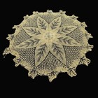 Antique Large Yellow Doily 24  Knitted Lace Table Cloth Textiles Delicate