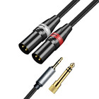 2x 3 5mm Trs Stereo To Dual Xlr Male Y-splitter Cable Low Noise Audio Cable 10ft