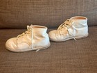 Vintage Stride Rite White Leather Toddler Boots Shoes 6 D Baby Walking 1960s
