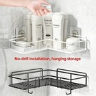 Kitchen Bathroom Shower Triangular Corner Caddy Rack Wall Shelf Organizer Holder