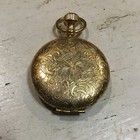 Vintage Estee Lauder Gold Tone Scroll  Pocket Watch Style Powder Makeup Compact