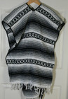 Falsa Poncho Gray - Leo Imports - Thick Serape Blanket Western Mexican Cowboy