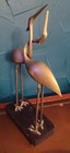 Beautiful Vintage Solid Brass Egret Heron Stand 13 Inches Tall Frederick Cooper