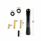 Car Antenna Carbon Fiber Radio Fm 3inches Antena Black Kit Screw Universal Us