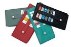 Rfid Blocking Leather Women s Stacker Wallet Card Case Id Window Zip Pocket