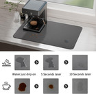 Absorbent Coffee Mat   Stain Hiding Pu Leather Surface  Non-slip Natural Rubber