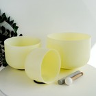 8 g 10 e 12 c Yellow Frosted Quartz Crystal Singing Bowl Set Sound Healing Yoga