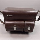 Vintage Nikon Camera Case Bag Brown Leather Fitted Lens Holder Strap 70s 80s