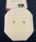 Vintage Baby Earrings 14kt Gold Crosses   14kt Hoops New Old Stock