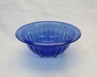 1930s Rare Large Hazel Atlas Cobalt Blue Pillar Optic Nesting Mixing Bowl 11 5 