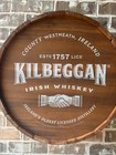 Kilbeggan Irish Whiskey Wooden Barrel Head Top Advertising Sign
