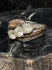 Vintage Sterling Silver And Cz    carol And Michael    Engraved Band Ring Size 7 75