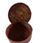 Large Red Distressed Primitive Round Wooden Lidded Storage Box Handmade 15   