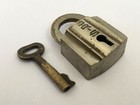 Lock Vintage Brass Padlock With Key Rich Patina Small Size Working Collectible 
