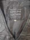 Men s Vintage Navarre Leather Co Genuine Leather Vest Biker Button Up 2xl 22x26