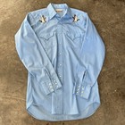 Vintage Sears Western Wear Pearl Snap Men   s Shirt Large Tall Mallard Ducks Patch